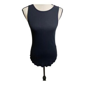 Vince womens ribbed tank top navy blue size small sleeveless pima modal cotton